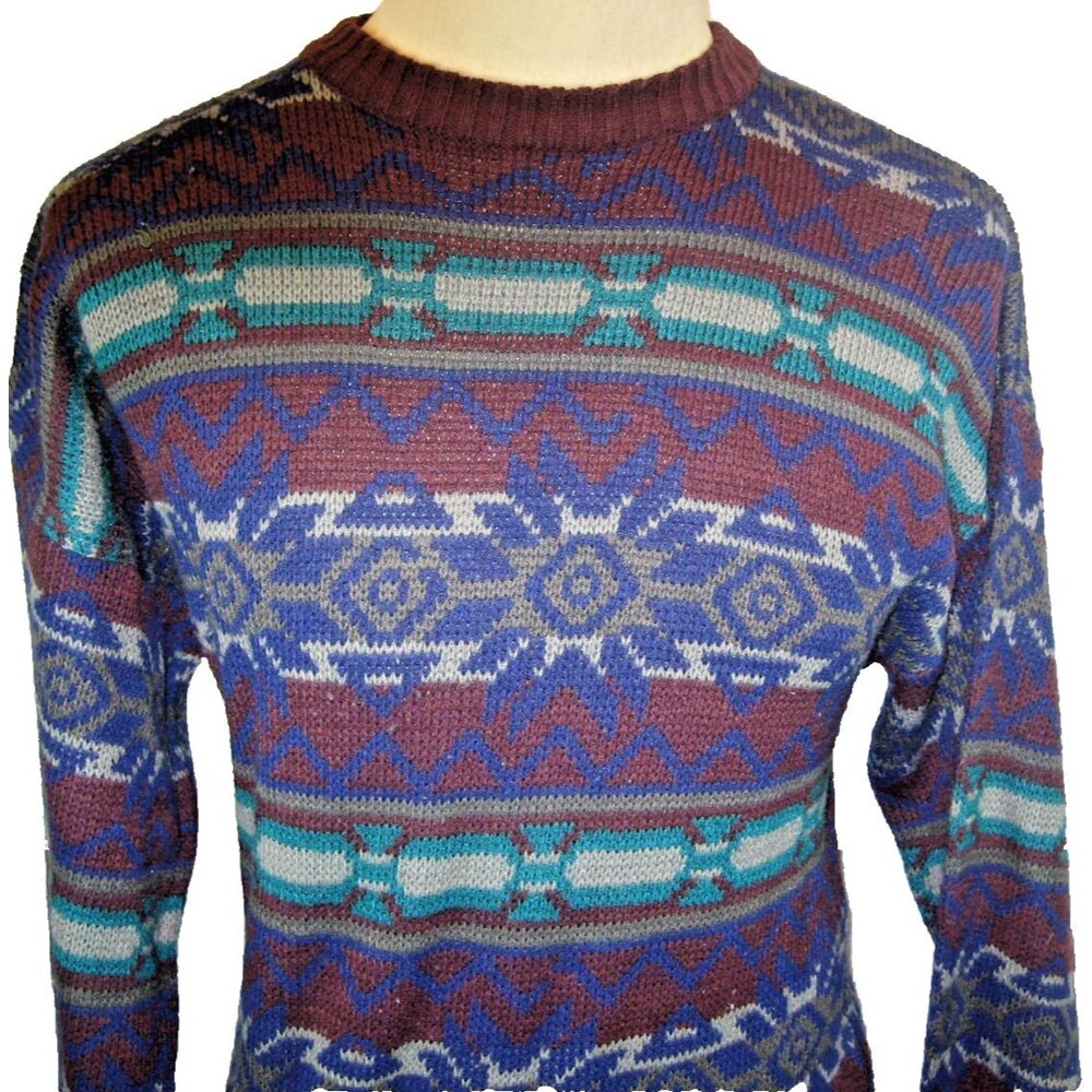 Mens NWOT Melange Acrylic Crewneck Fair Isle Pullover Casual Sweater sz XL